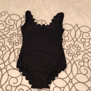 Black Scalloped One Piece